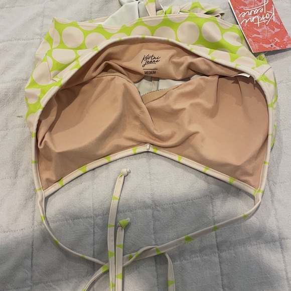 BNWT Kortni Jeane Tied up Top - Medium- Lime Dots - Picture 4 of 9